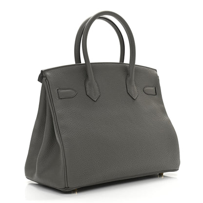 Hermes Taurillon Clemence Birkin 30 Gris Meyer 3 of 11