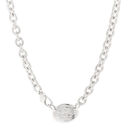 Tiffany Sterling Silver Return to Tiffany Oval Tag Choker Necklace 1 of 4