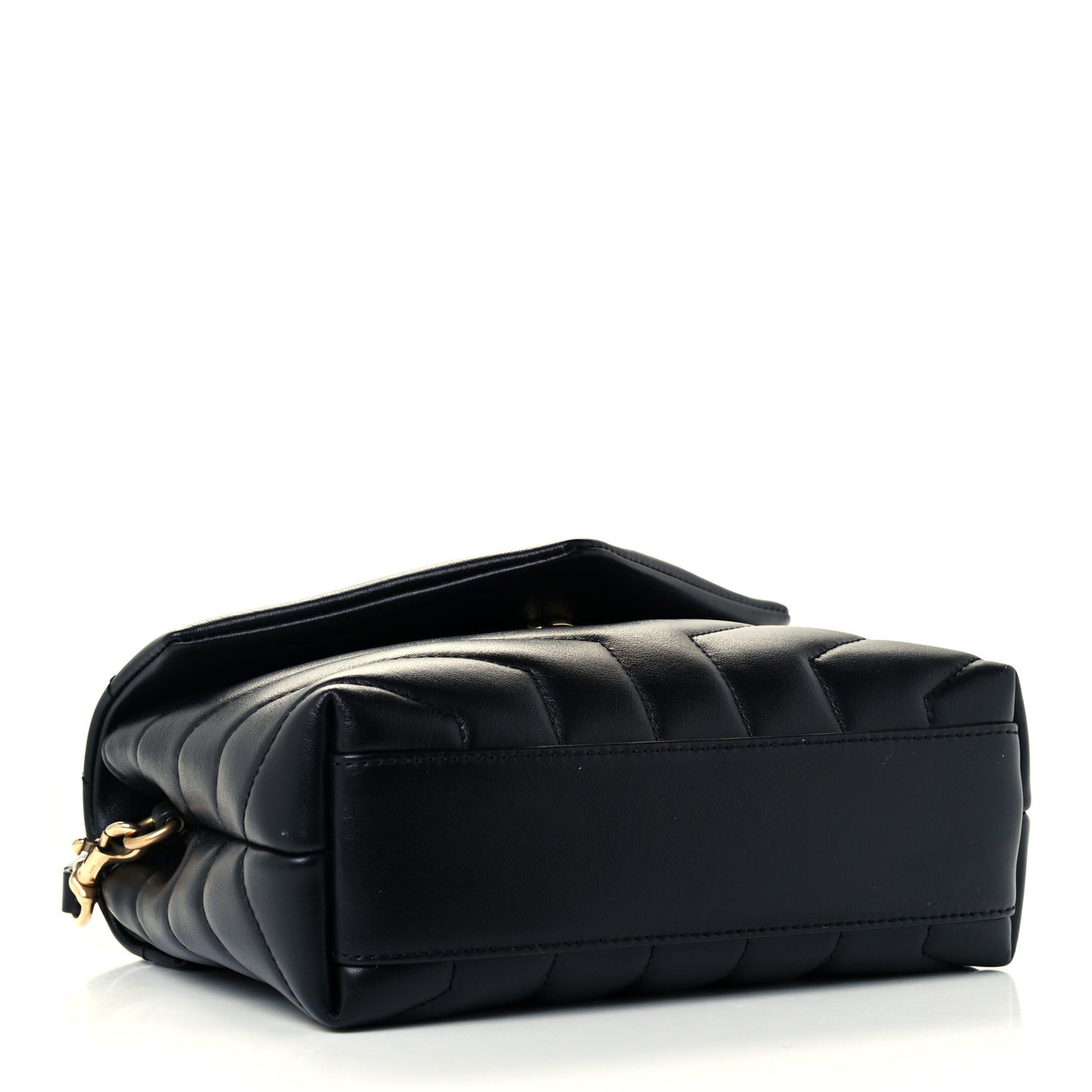Calfskin Y Quilted Monogram Toy Loulou Crossbody Bag Black
