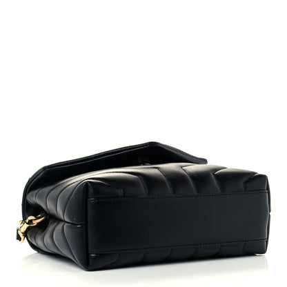 Saint Laurent Calfskin Y Quilted Monogram Toy Loulou Crossbody Bag Black 4 of 12