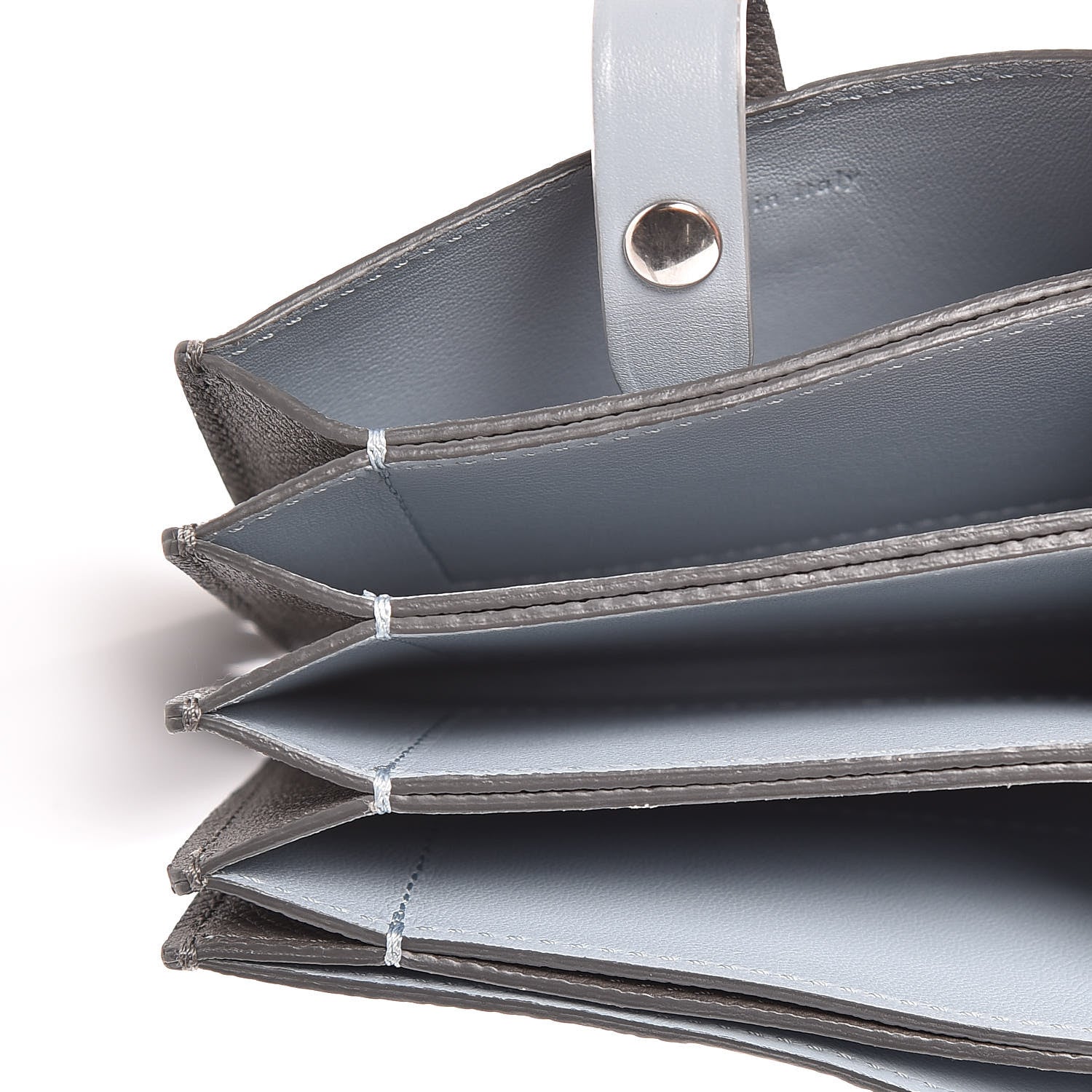 Celine Grained Shiny Calfskin Accordion Card Holder Grey 5 of 7
