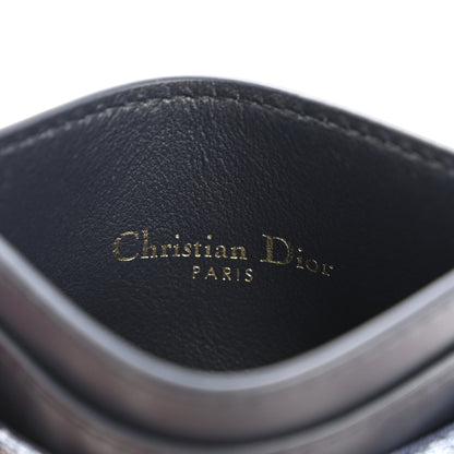 Christian Dior Denim Jacquard Oblique Calfskin 30 Montaigne Freesia Card Holder Blue 12 of 14