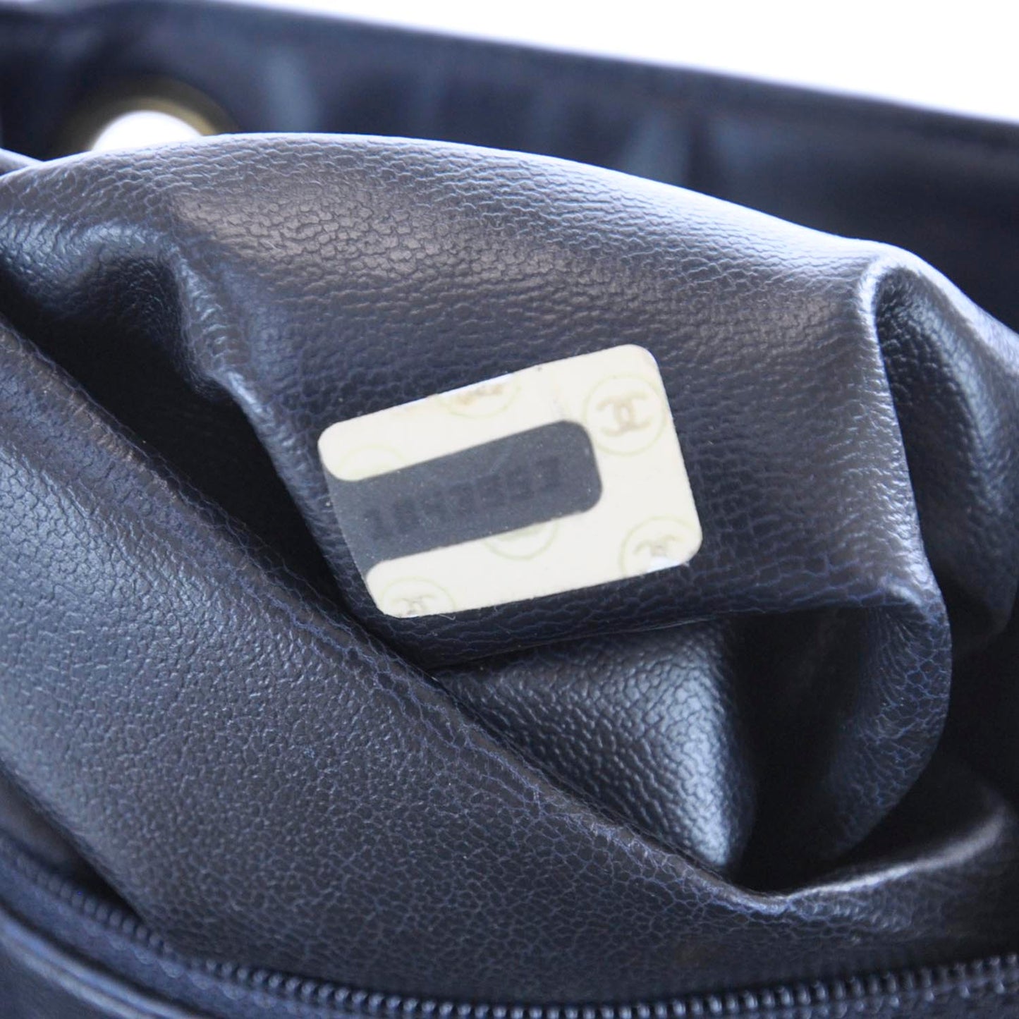 Caviar Quilted Backpack Navy Blue