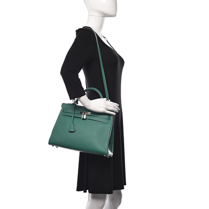 Hermes Evercolor Kelly Retourne 32 Vert Vertigo 2 of 36