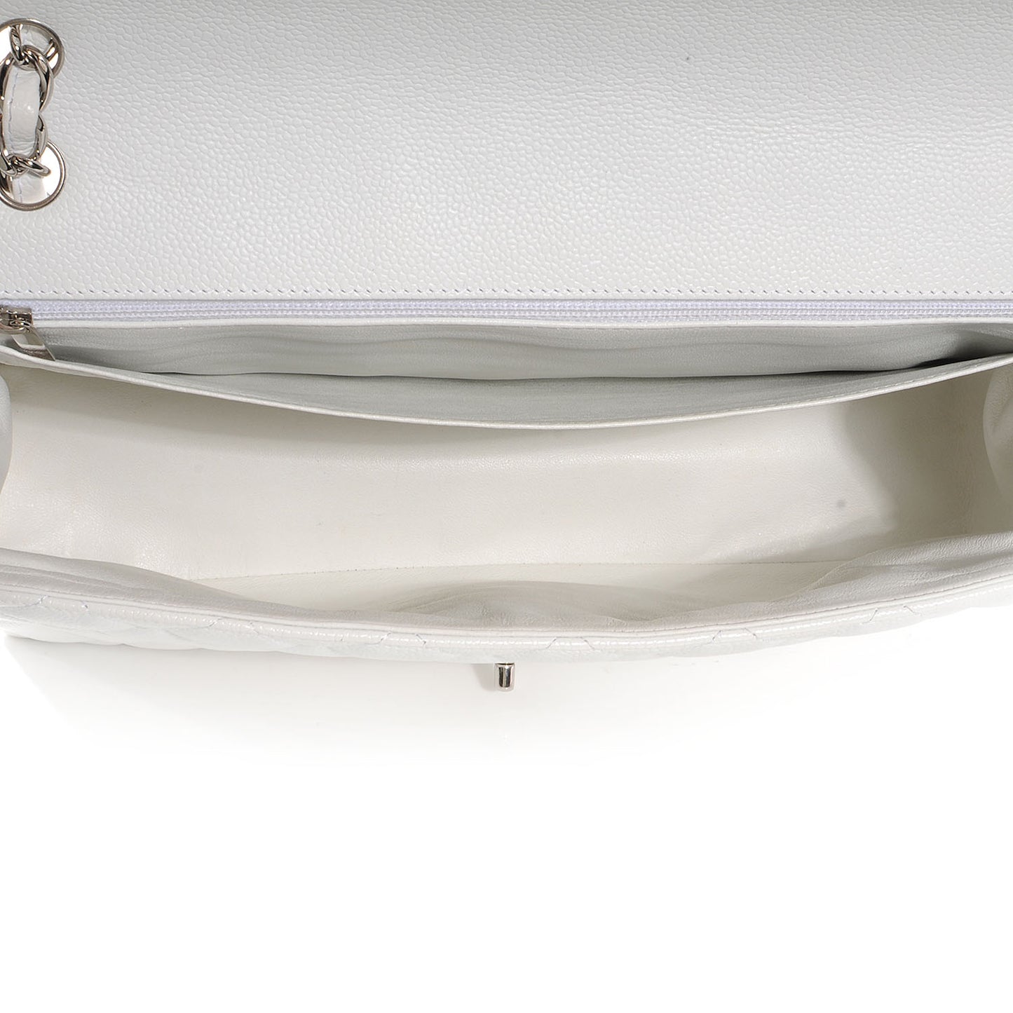 Caviar Maxi Single Flap White