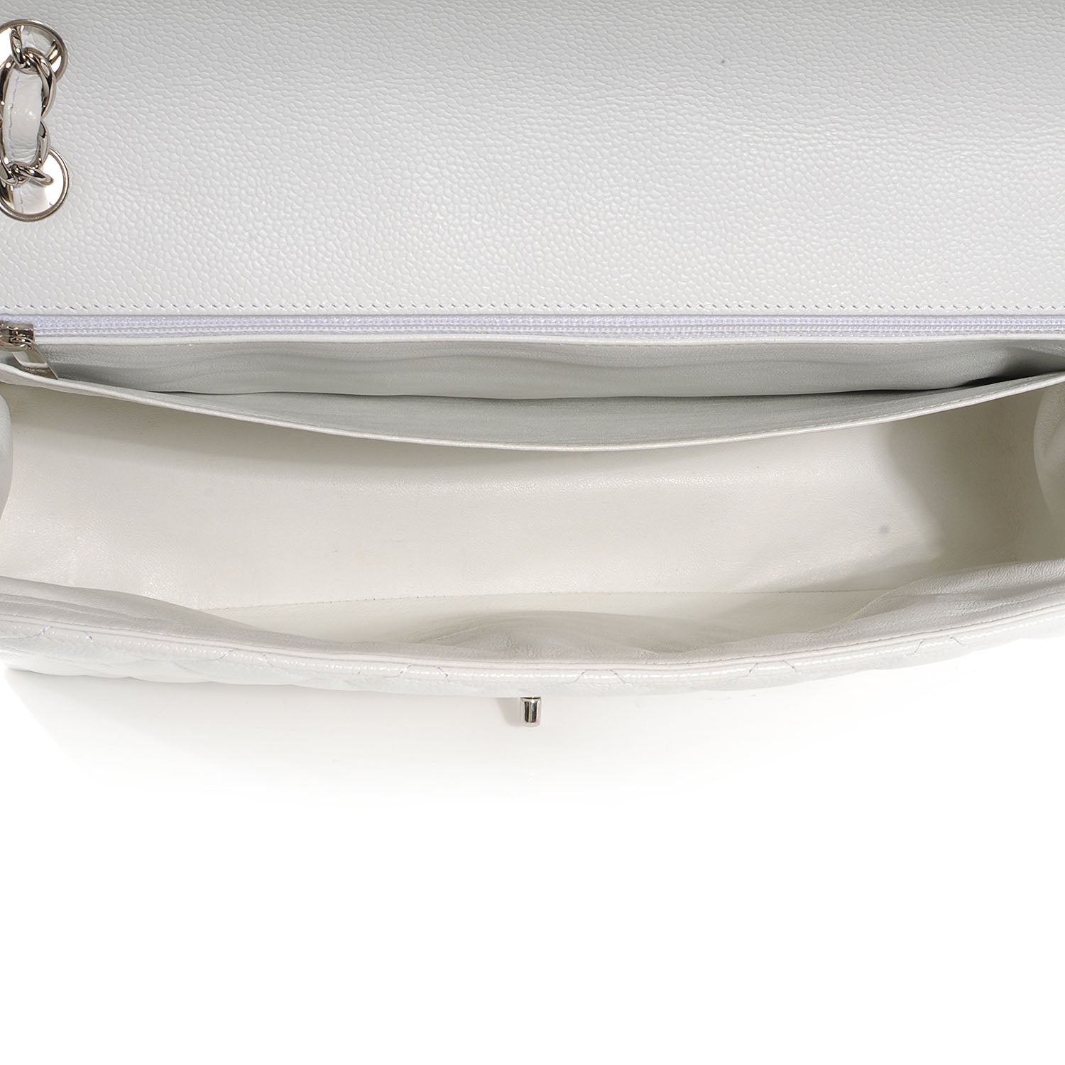Chanel Caviar Maxi Single Flap White 5 of 8