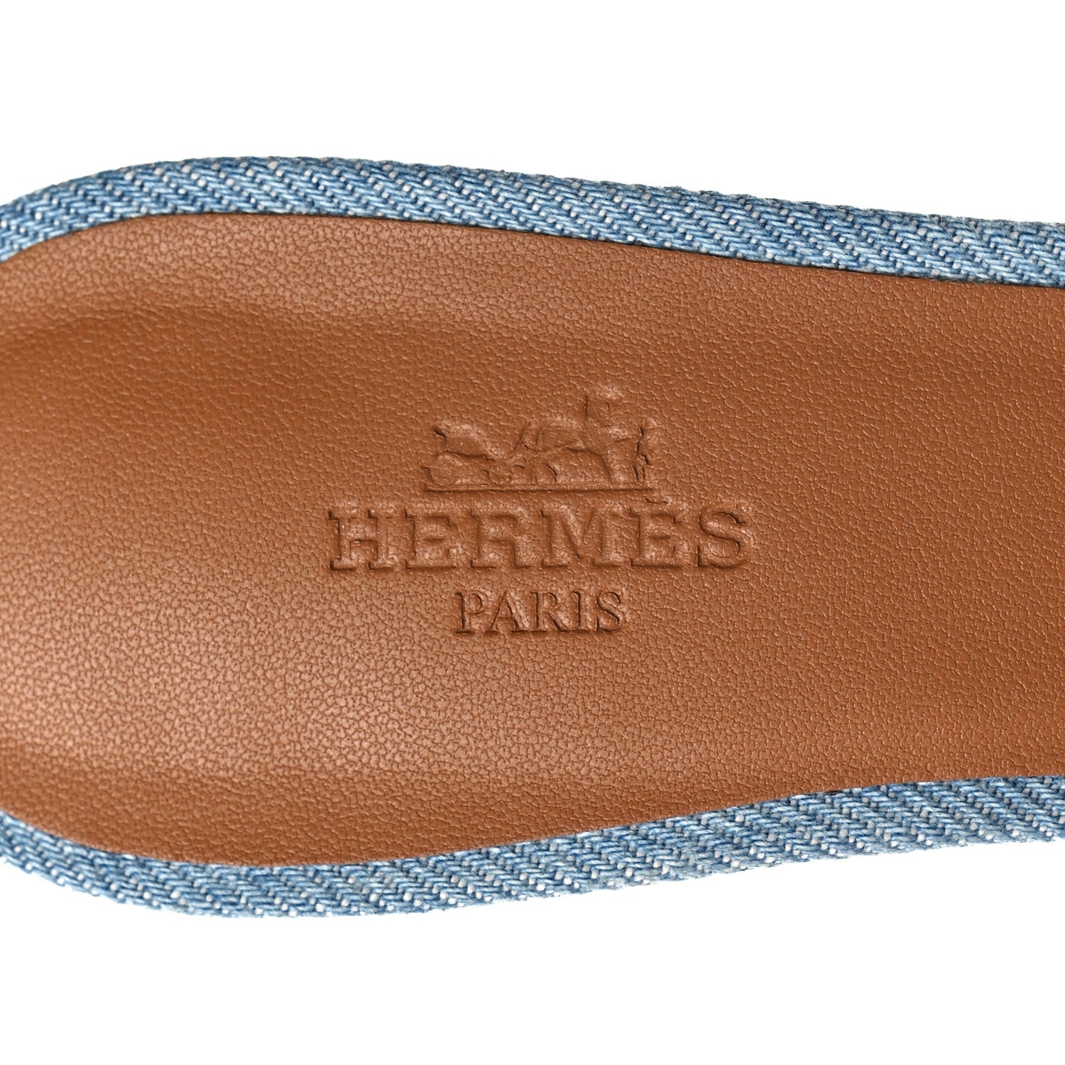 Hermes Denim Fringe Oasis Sandals 37 Bleu Clair 7 of 8