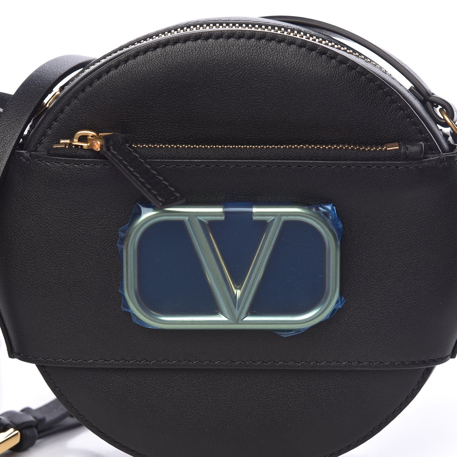 Valentino Garavani Calfskin VLogo Round Crossbody Bag Black 7 of 10