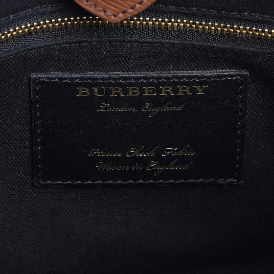 Burberry Grainy Calfskin House Check Small Banner Tote Tan 6 of 9