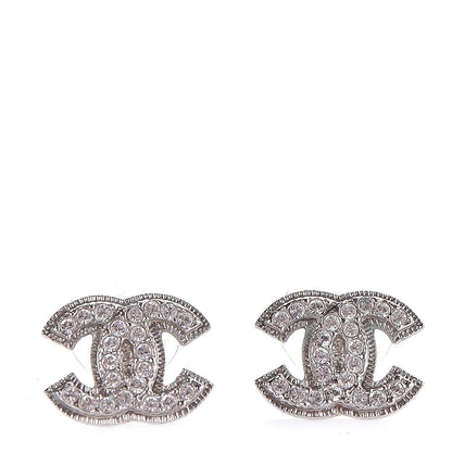 Chanel Crystal CC Earrings Silver 1 of 4