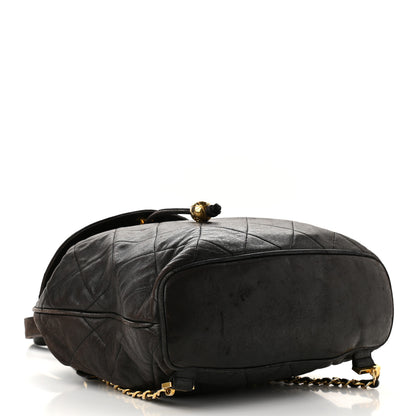 Chanel Lambskin Quilted Tassel Drawstring Backpack Dark Bown 4 of 15