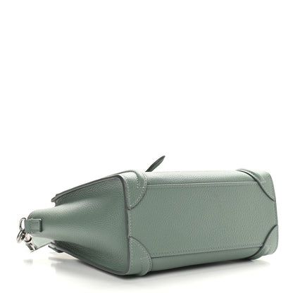 Celine Drummed Calfskin Nano Luggage Caladon 3 of 9