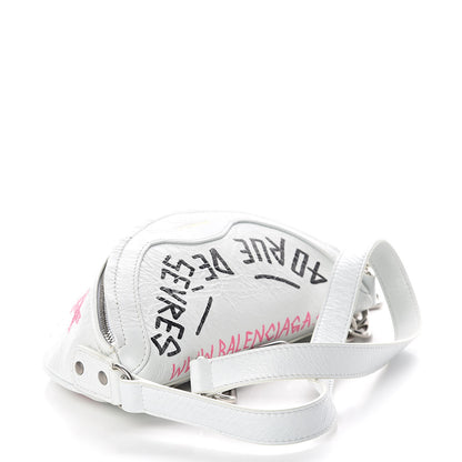 Balenciaga Agneau Arena Graffiti All Over XXS Souvenir Belt Bag White Multicolor 3 of 13
