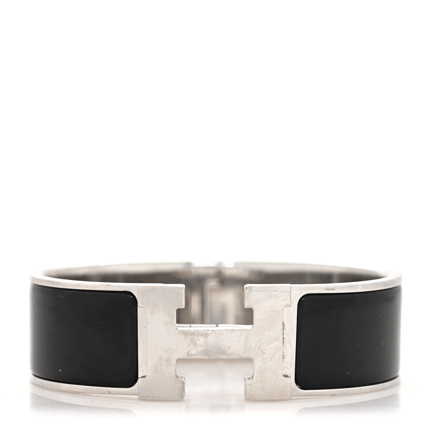 Hermes Enamel Wide Clic Clac H Bracelet PM Black 1 of 5