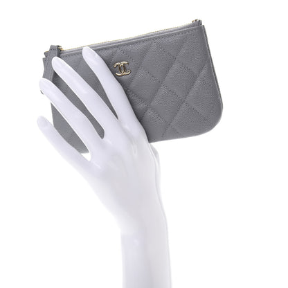 Chanel Caviar Quilted Small Cosmetic Case Grey 2 of 8
