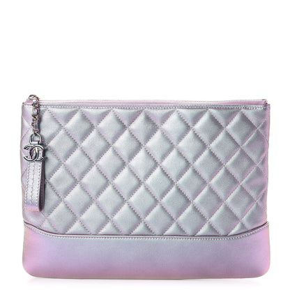 Chanel Iridescent Lambskin Quilted Medium Gabrielle Cosmetic Case Light Purple 1 of 8