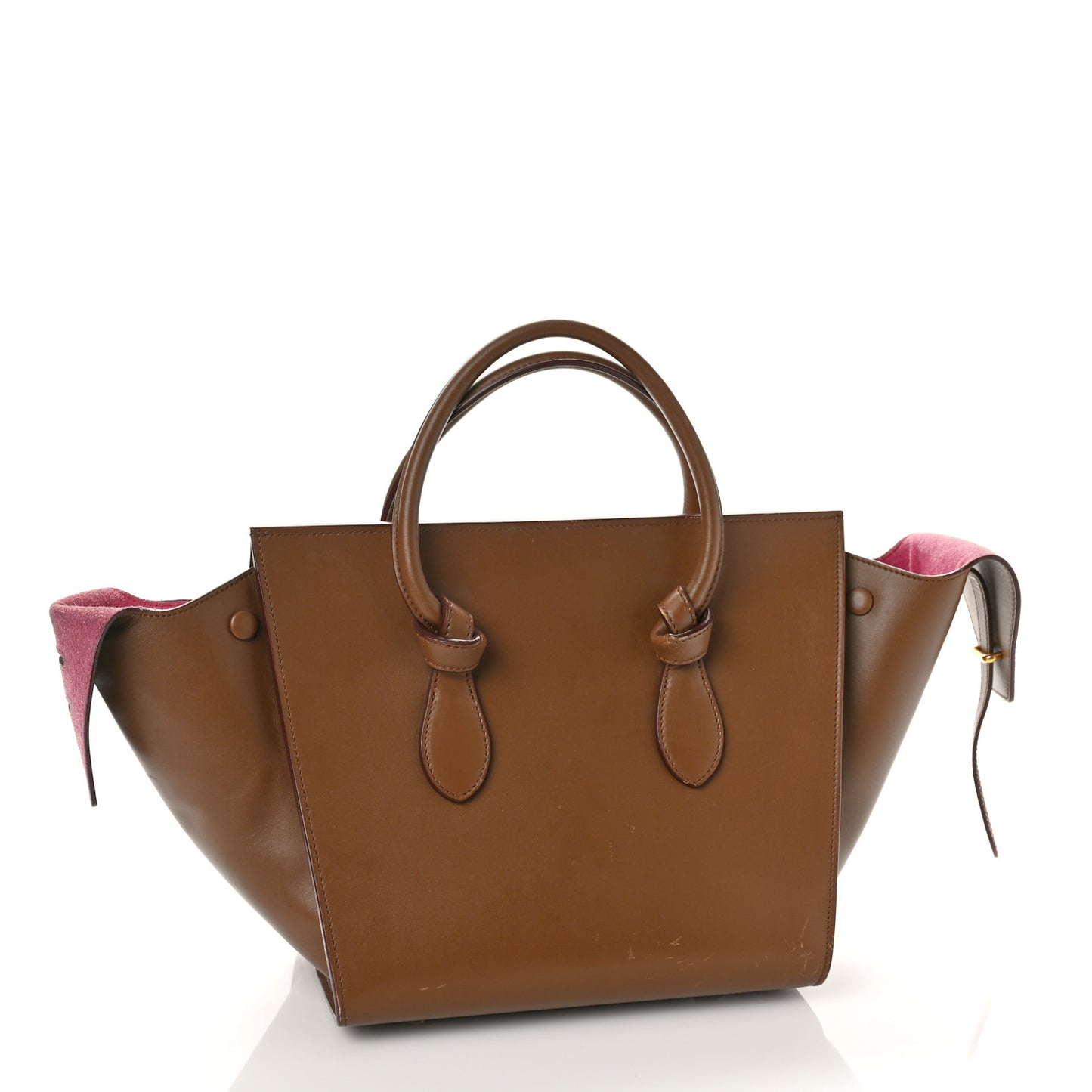 Palmelato Calfskin Mini Tie Knot Tote Camel