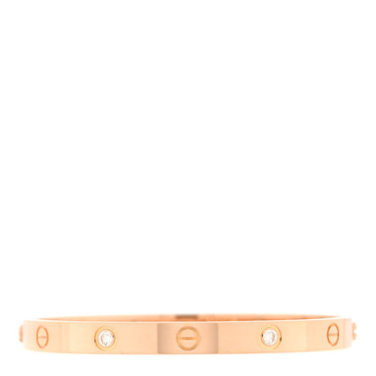 Cartier 18K Pink Gold 4 Diamond LOVE Bracelet 18 2 of 5