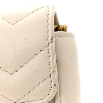 Gucci Calfskin Matelasse Super Mini GG Marmont Shoulder Bag White 13 of 14