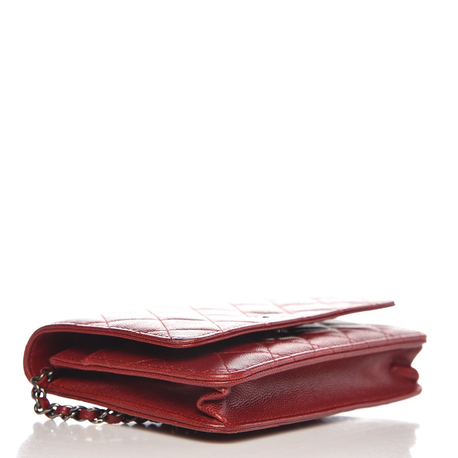 Chanel Caviar Quilted Wallet on Chain WOC Red 4 of 18