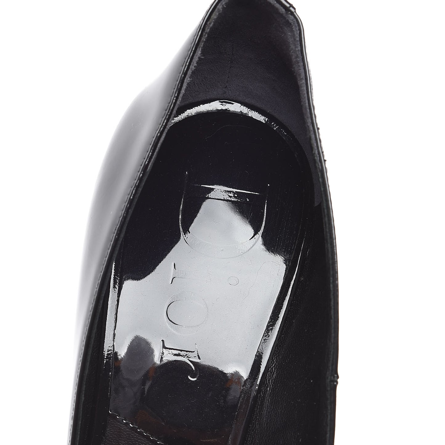 Patent Peep Toe Pumps 39.5 Black