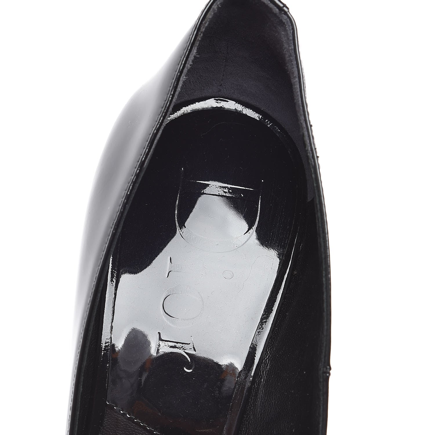 Christian Dior Patent Peep Toe Pumps 39.5 Black 9 of 9