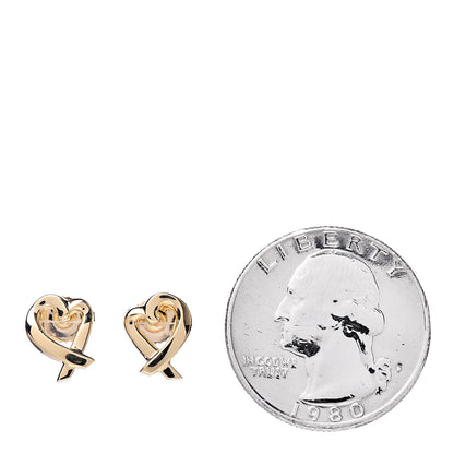 Tiffany 18K Yellow Gold Mini Paloma Picasso Loving Heart Earrings 2 of 4