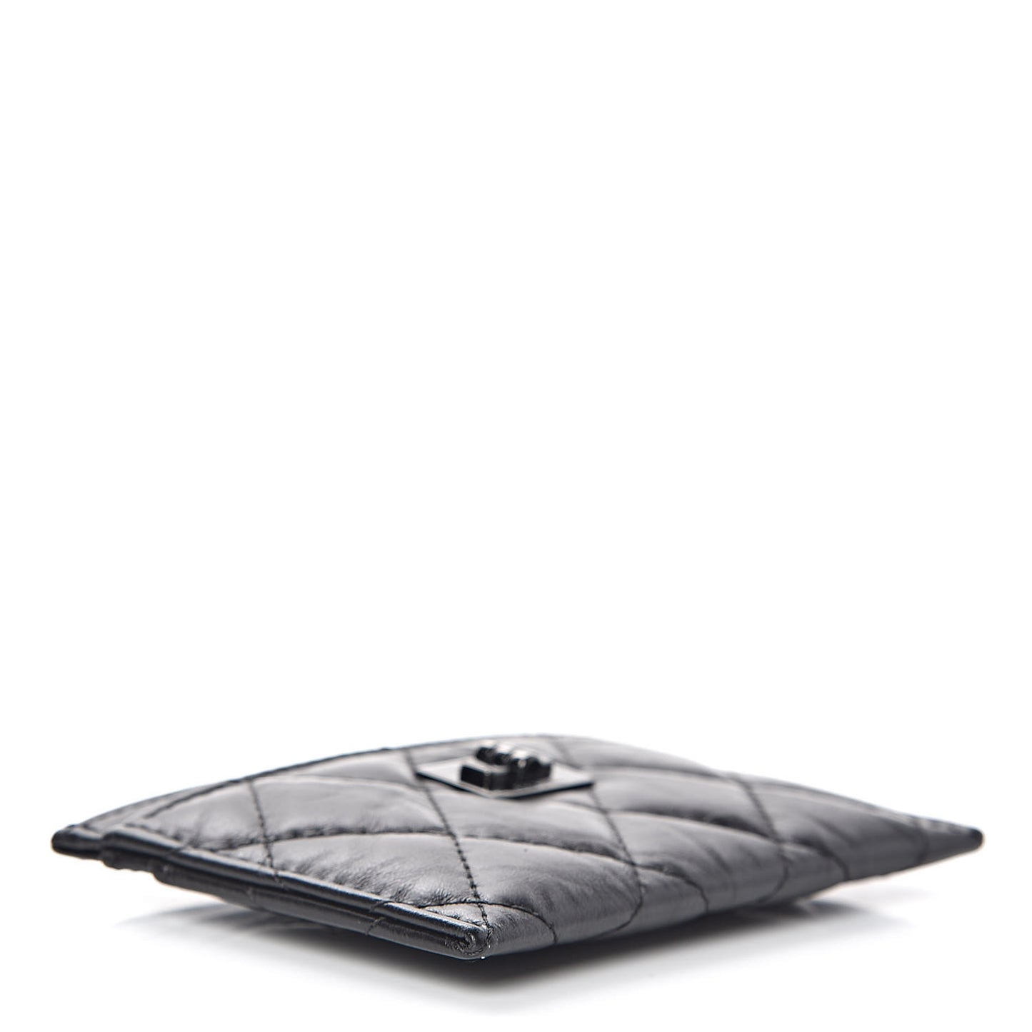 Aged Calfskin Quilted Reissue Card Holder So Black