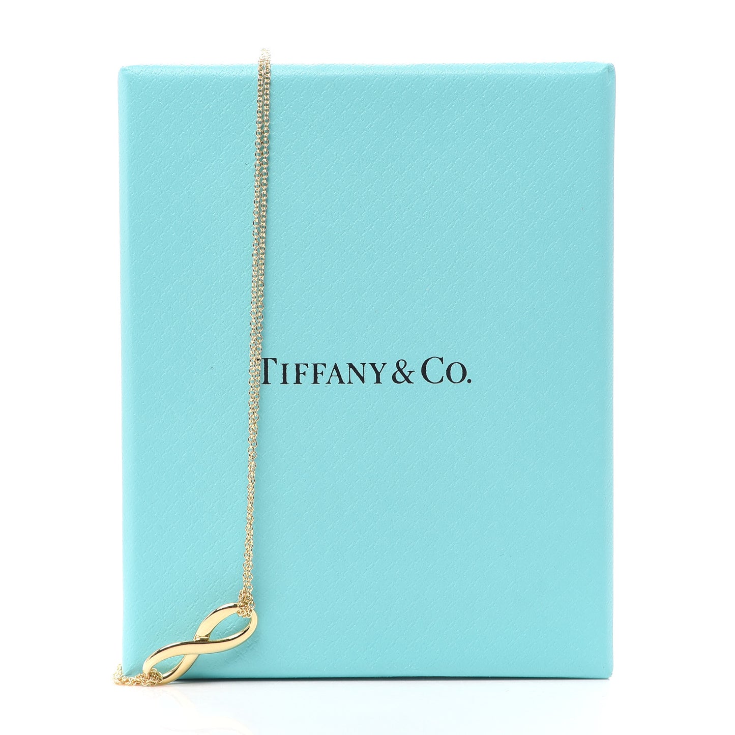 18K Yellow Gold Infinity Double Chain Pendant Necklace