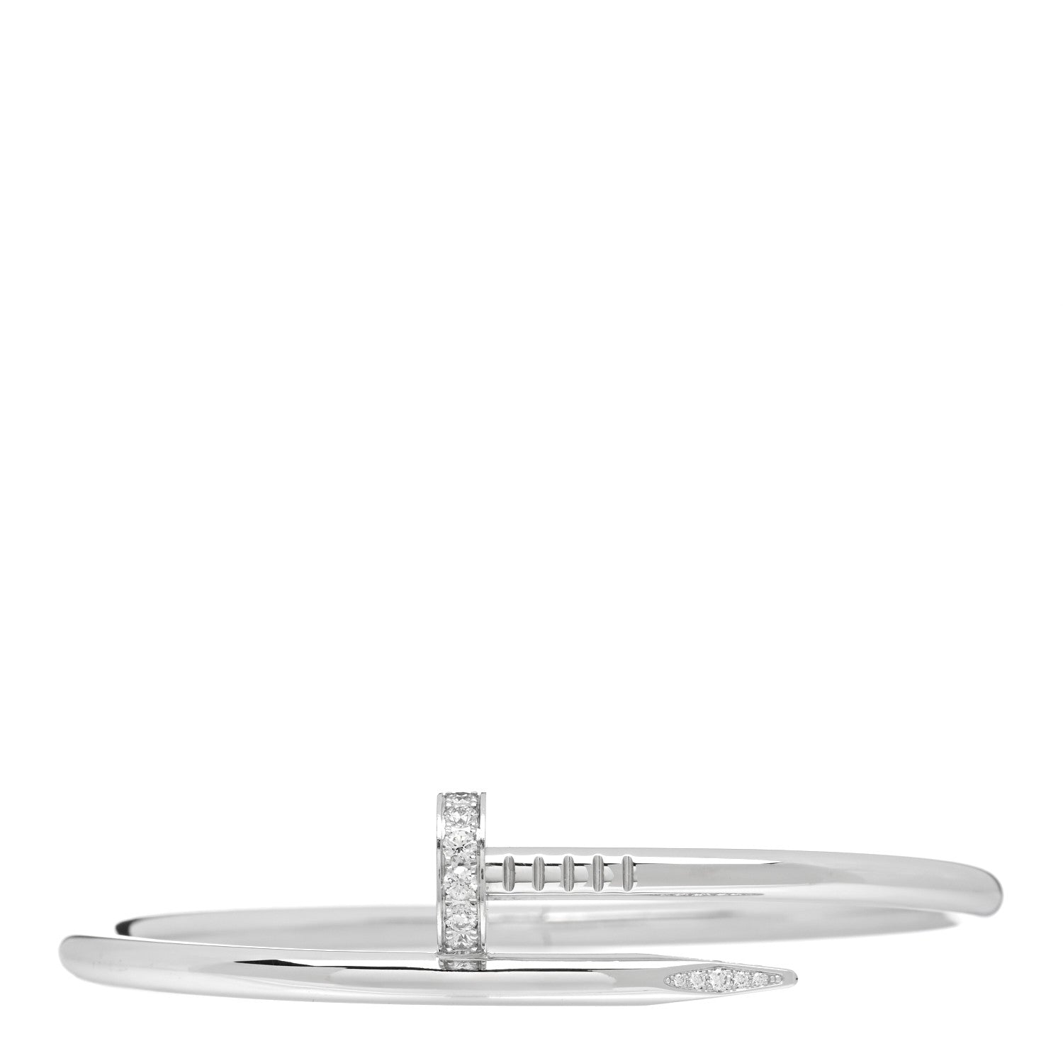 Cartier 18K White Gold Diamond Juste Un Clou Bracelet 17 1 of 3