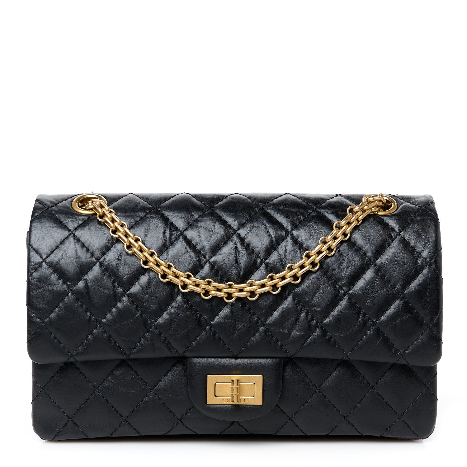 Chanel Aged Calfskin Quilted 2.55 Reissue 225 Flap Black 1 of 11