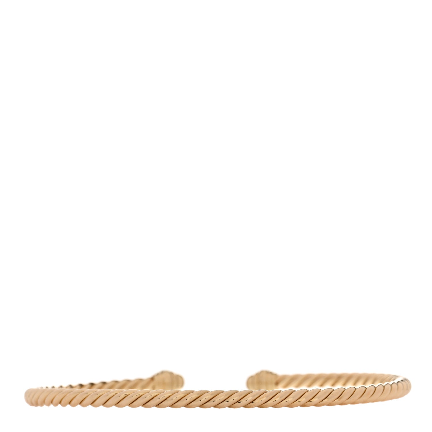 David Yurman 18K Yellow Gold Diamond 3mm Cablespira Bracelet 2 of 3