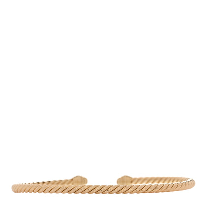 David Yurman 18K Yellow Gold Diamond 3mm Cablespira Bracelet 2 of 3