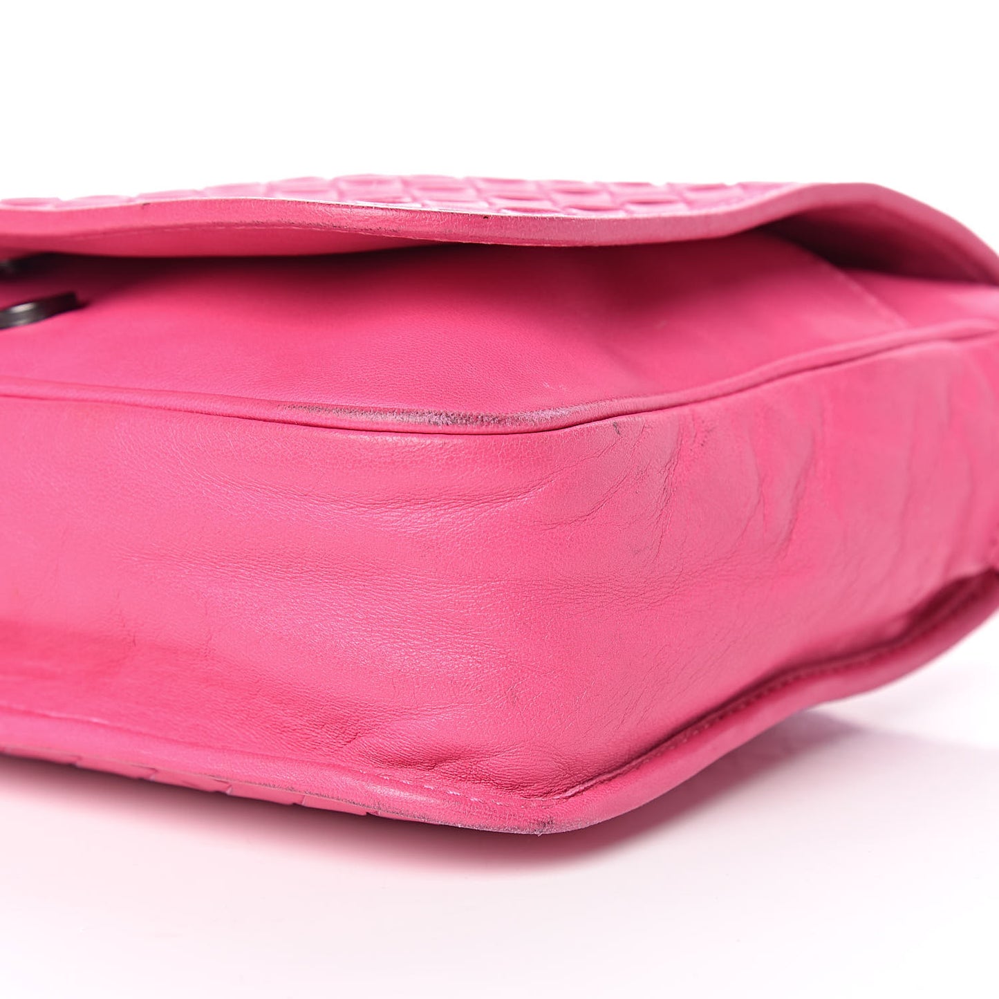 Nappa Intrecciato Mini Flap Crossbody Fuchsia