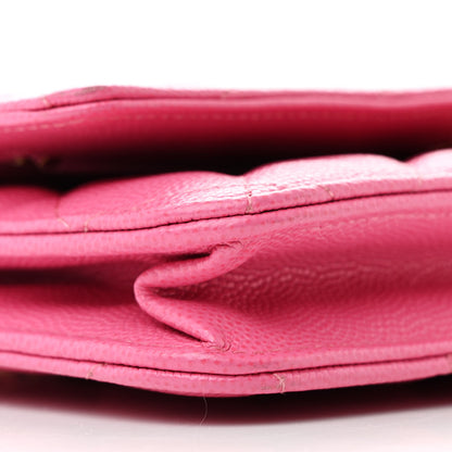 Chanel Caviar Quilted Wallet on Chain WOC Pink 10 of 13