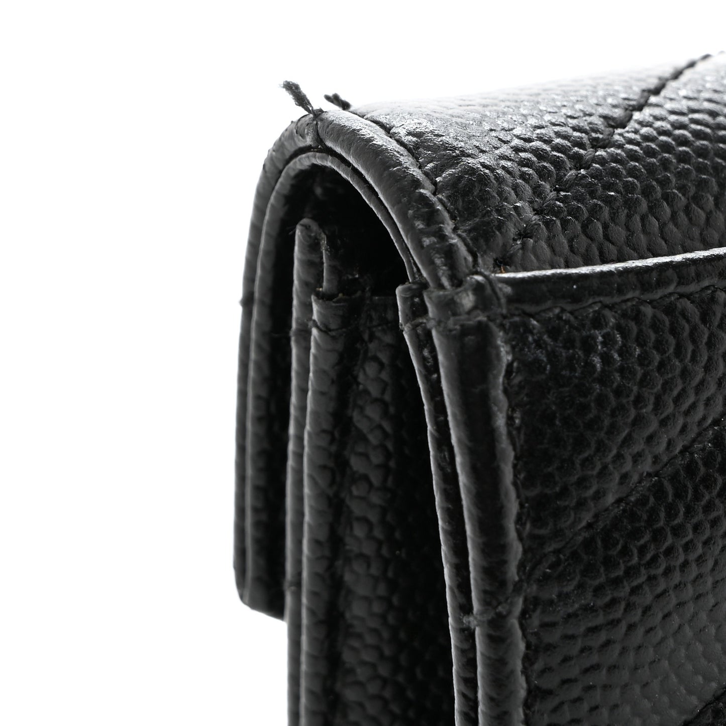 Grain De Poudre Matelasse Chevron Small Monochome Monogram Envelope Wallet Black