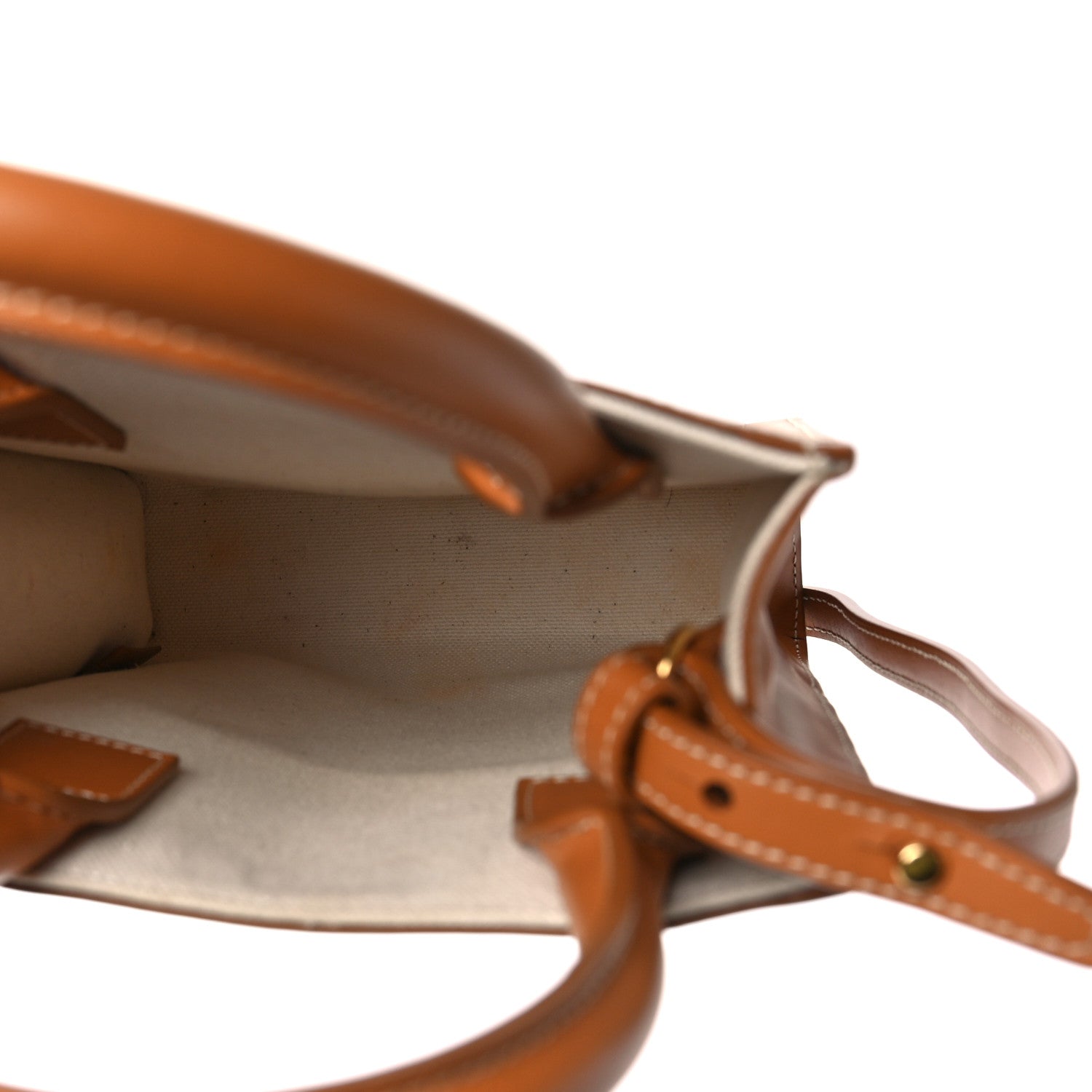 Celine Canvas Calfskin Mini Vertical Cabas Natural Tan 5 of 7