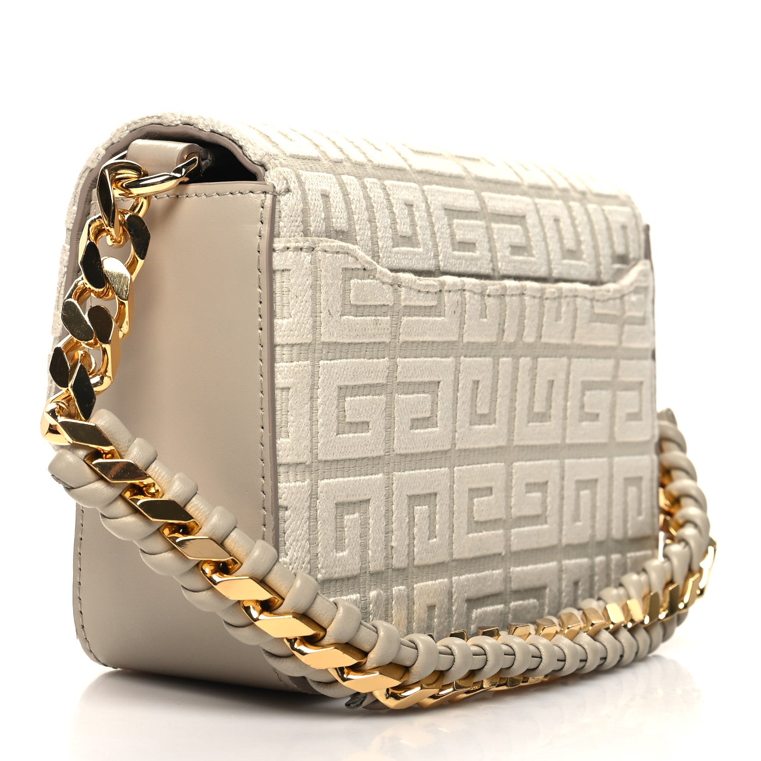 Givenchy Canvas Embroidered Small 4G Woven Chain Crossbody Beige 3 of 9