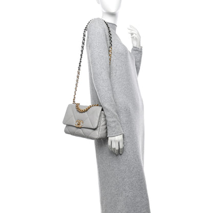 Chanel Lambskin Quilted Medium Chanel 19 Flap Grey 2 of 10