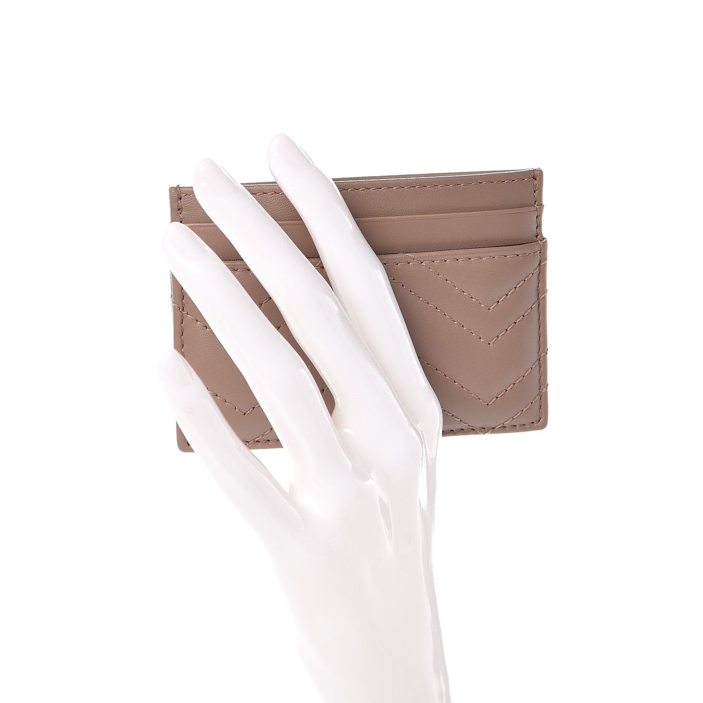 Calfskin Matelasse GG Marmont Card Holder Porcelain Rose
