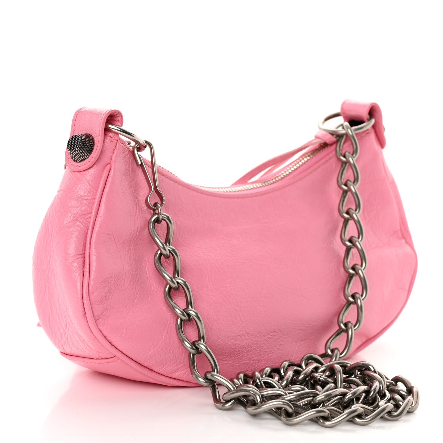 Agneau Arena Le Cagole Chain Shoulder Bag XS Sweet Pink