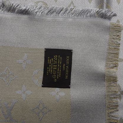 Louis Vuitton Silk Lurex Wool Monogram Shine Shawl Greige 3 of 3