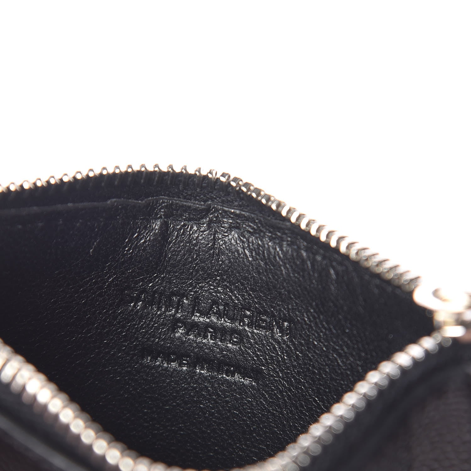 Saint Laurent Grained Calfskin 5 Fragments Zip Pouch Card Holder Black 6 of 7