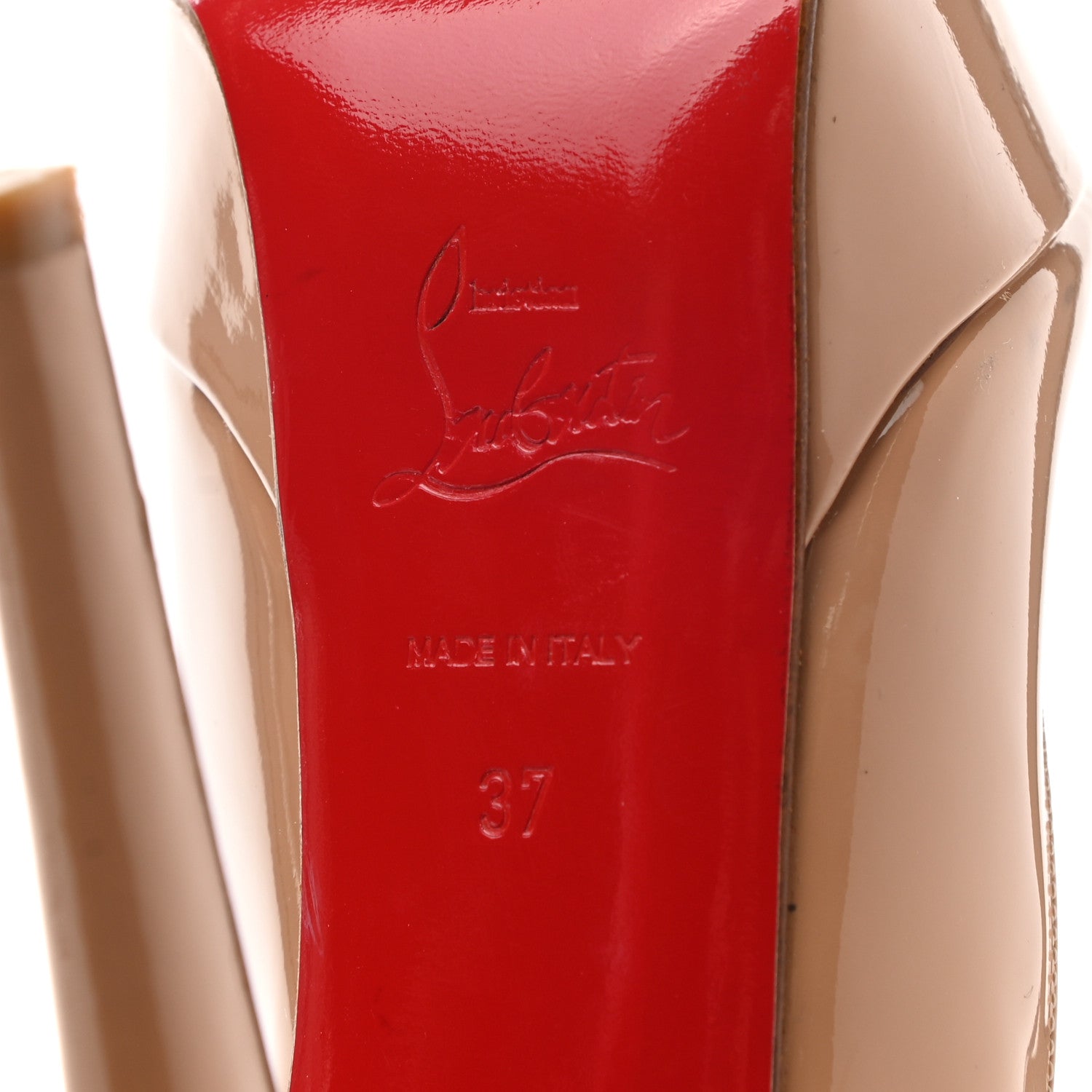 Christian Louboutin Patent Bianca 140 Pumps 37 Nude 6 of 12