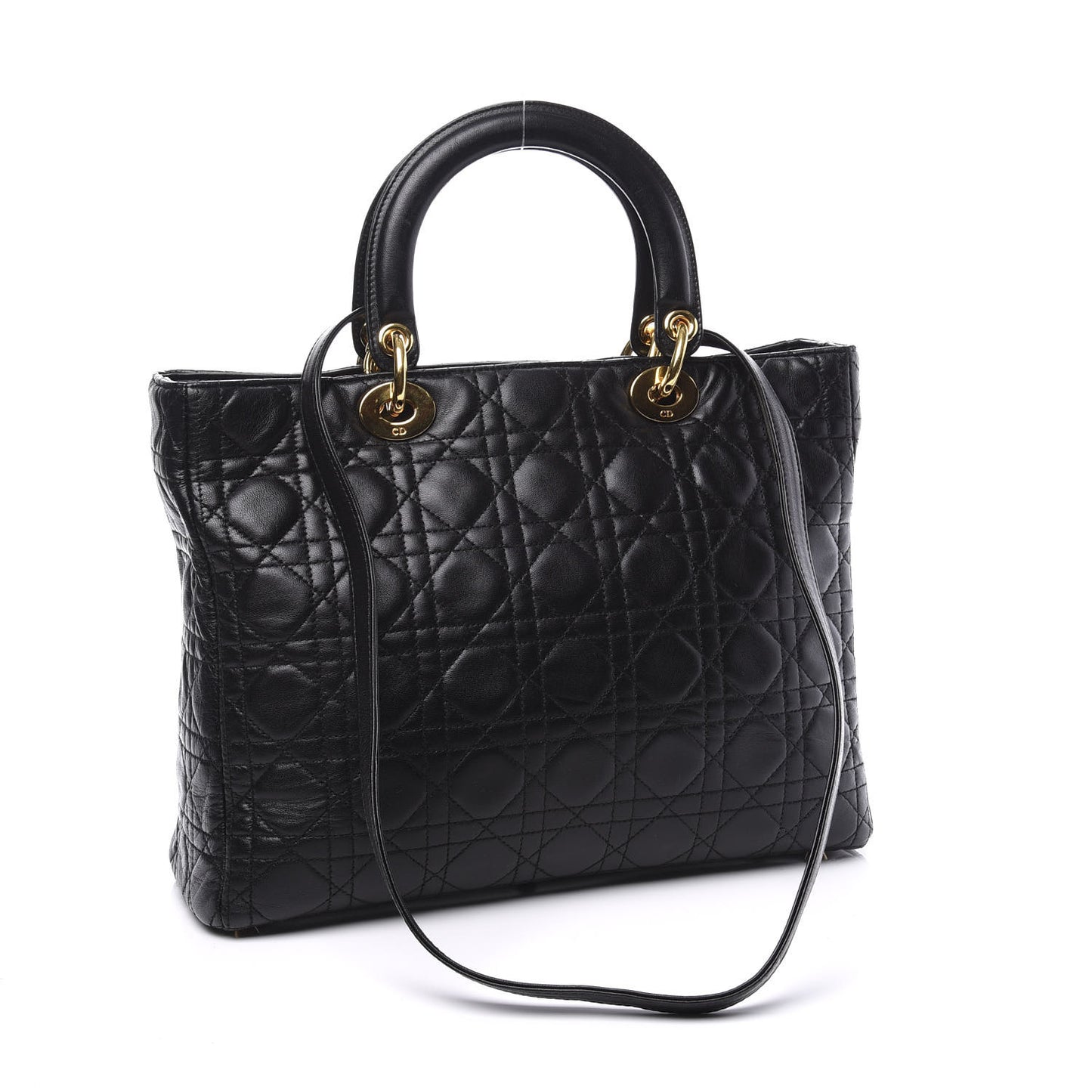 Lambskin Cannage Large Lady Dior Black