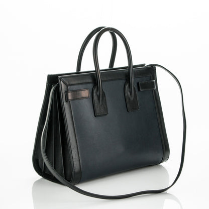 Saint Laurent Calfskin Small Bi-Color Sac De Jour Marine Nero Black 3 of 5