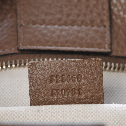 Gucci Pebbled Calfskin Medium Bamboo Shopper Tote Acero 9 of 11