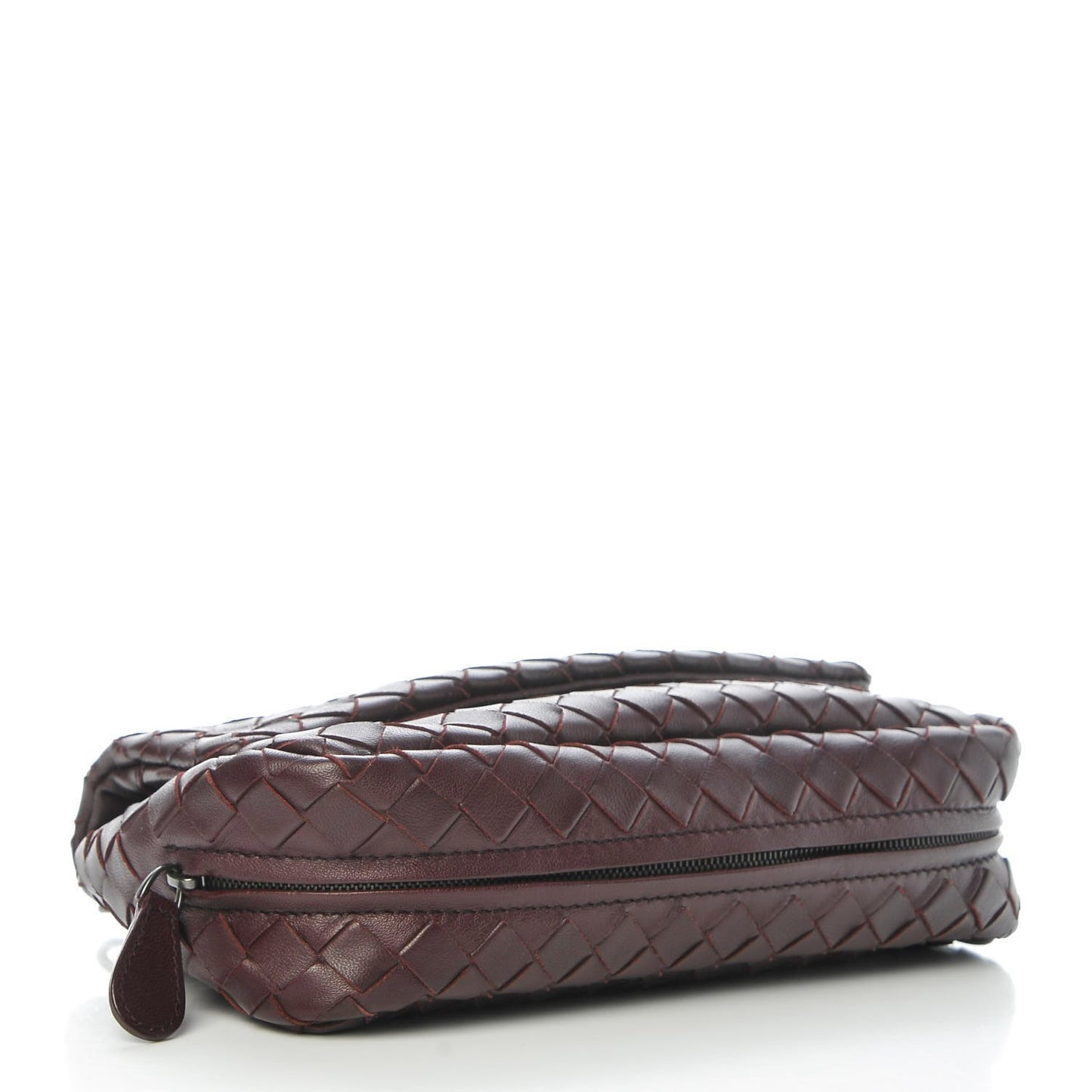 Nappa Intrecciato Mini Chain Messenger Dark Barolo