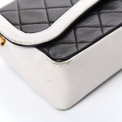 Chanel Lambskin Quilted Single Flap White Black 9 of 18