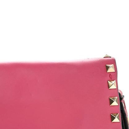 Valentino Garavani Nappa Rockstud Wristlet Clutch Deep Rose Green Grey Scarlet 9 of 13